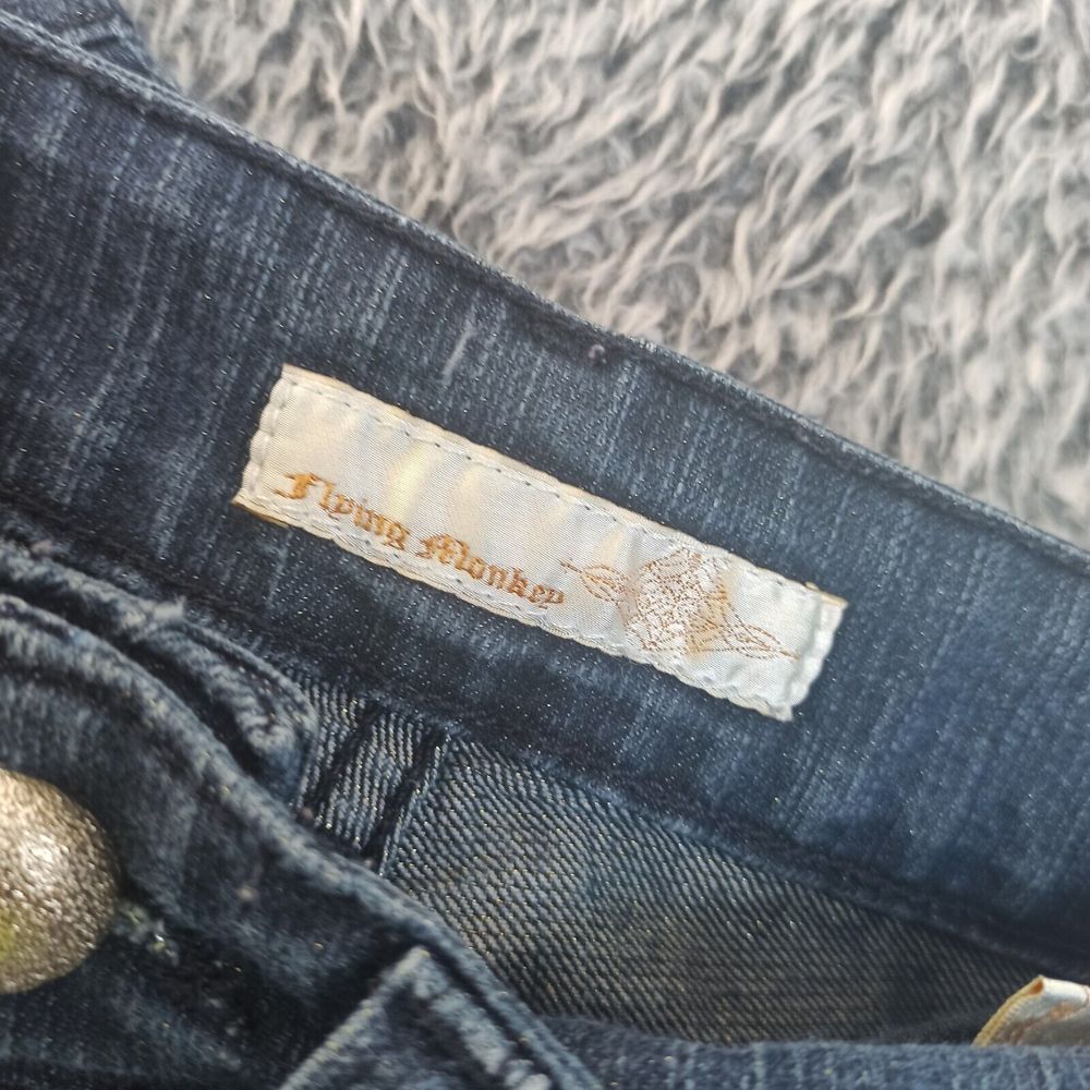 Flying Monkey Jeans Women 0 Blue Skinny Leg Mid Rise American Denim Logo - Picture 11 of 12